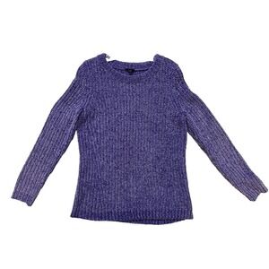 Talbots Sweater Womens‎ Small Purple Crewneck Long Sleeve Ribbed Knit Pullover